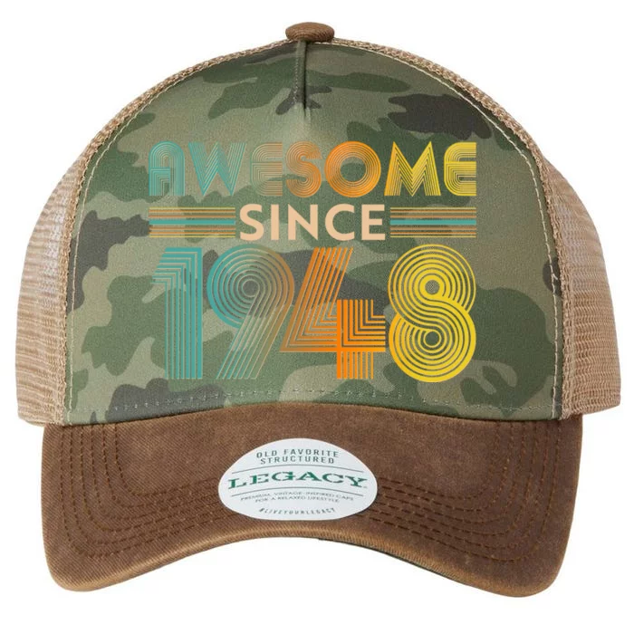 Retro Vintage Awesome Since 1948 Birthday Legacy Tie Dye Trucker Hat