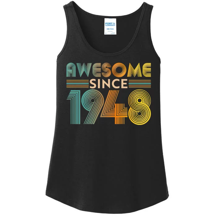 Retro Vintage Awesome Since 1948 Birthday Ladies Essential Tank