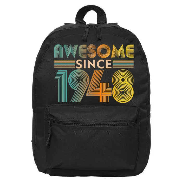 Retro Vintage Awesome Since 1948 Birthday 16 in Basic Backpack