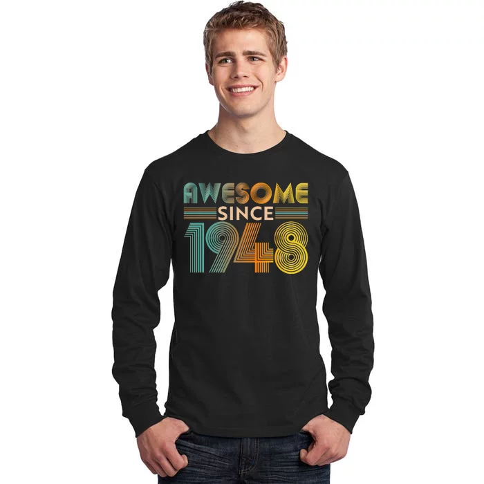 Retro Vintage Awesome Since 1948 Birthday Tall Long Sleeve T-Shirt