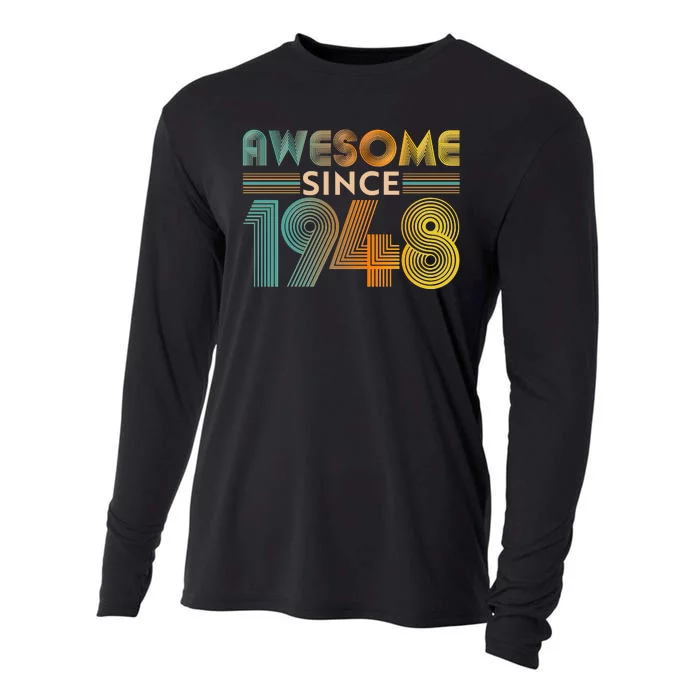 Retro Vintage Awesome Since 1948 Birthday Cooling Performance Long Sleeve Crew