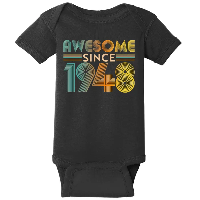 Retro Vintage Awesome Since 1948 Birthday Baby Bodysuit