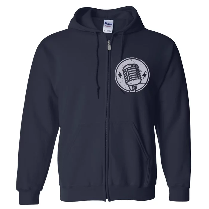 Retro Vintage Audio Engineer Sound Guy Full Zip Hoodie