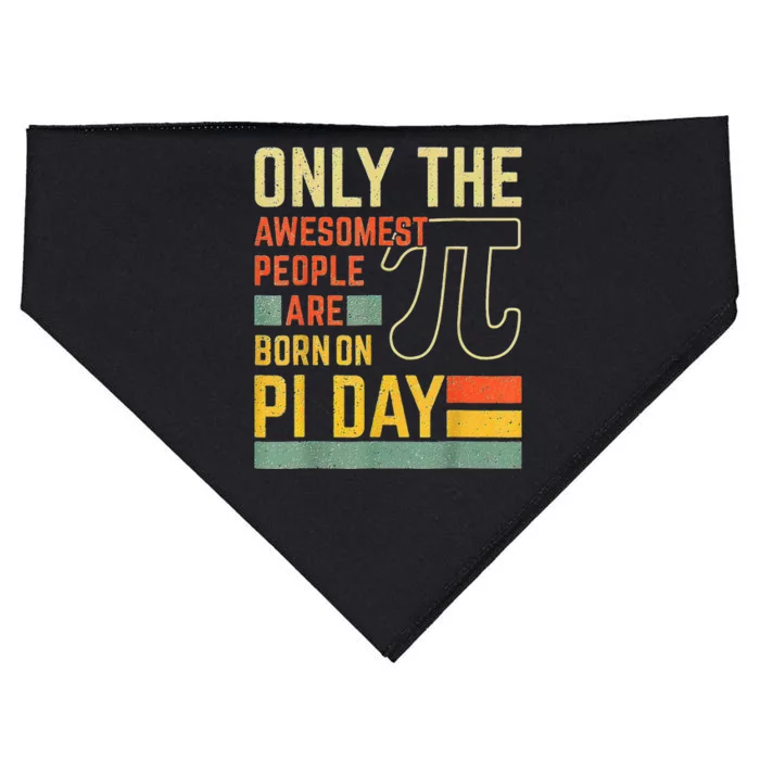 Retro Vintage Awesome People Born Birth On Pi Day teachers USA-Made Doggie Bandana