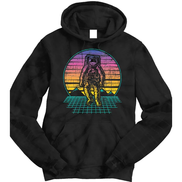 Retro Vintage Astronaut Spaceman Universe Planets Galaxy Tie Dye Hoodie