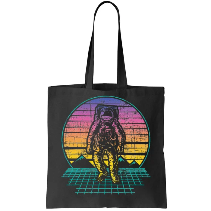 Retro Vintage Astronaut Spaceman Universe Planets Galaxy Tote Bag