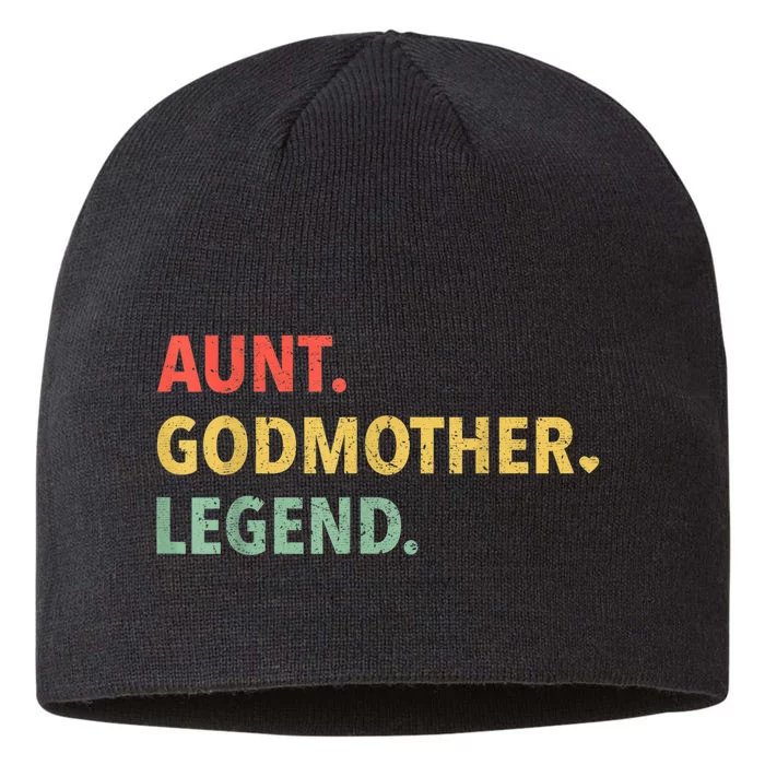 Retro Vintage Aunt Godmother Legend Funny Auntie Mothers Day 8 1/2in Sustainable Knit Beanie