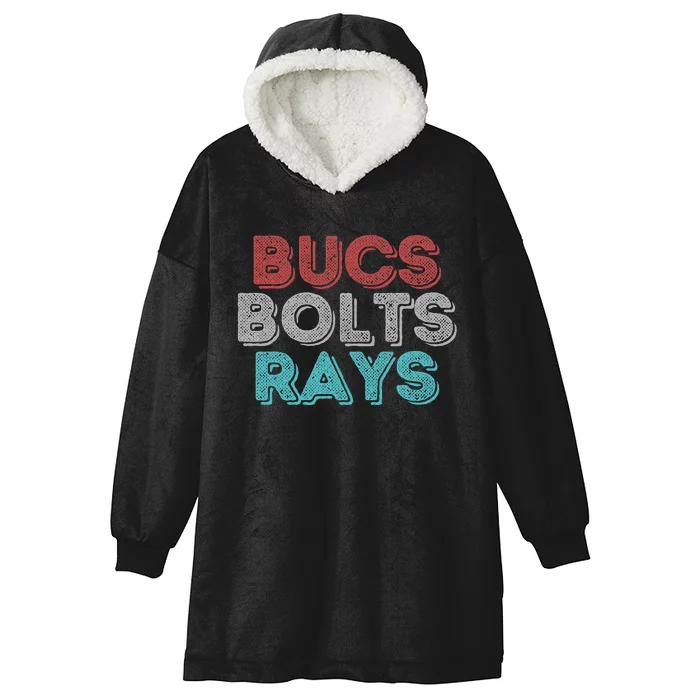 Retro Vintage Bucs Bolts Rays Hooded Wearable Blanket