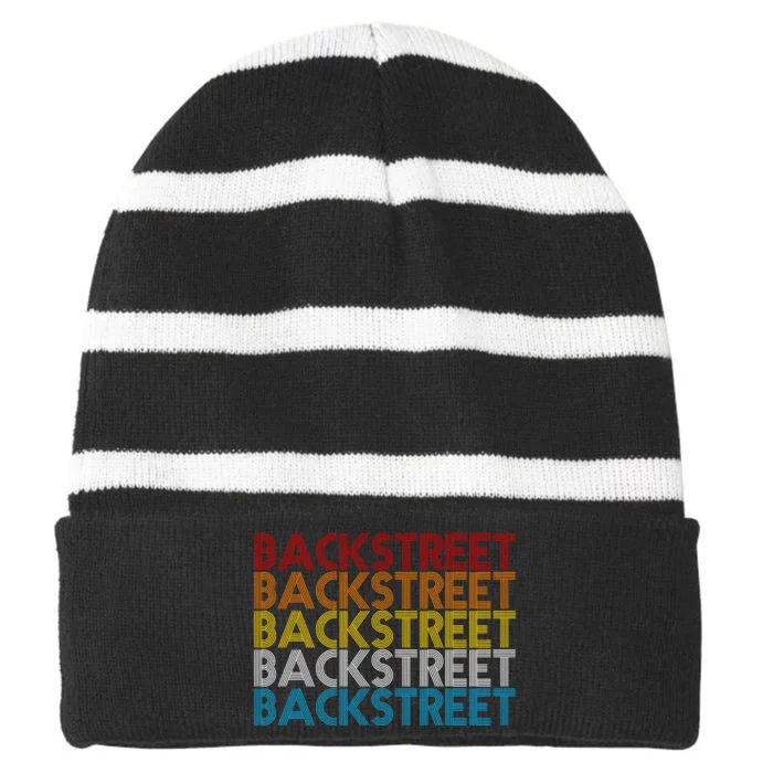 Retro Vintage Backstreet Striped Beanie with Solid Band