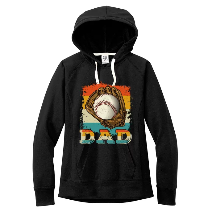 Retro Vintage Baseball Dad Family Matching Fathers Day Meaningful Gift Women's Fleece Hoodie