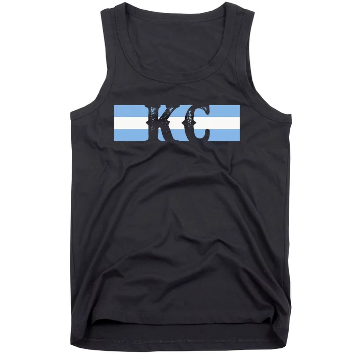 Retro Vintage Blue Stripes Kc Kansas City Tank Top