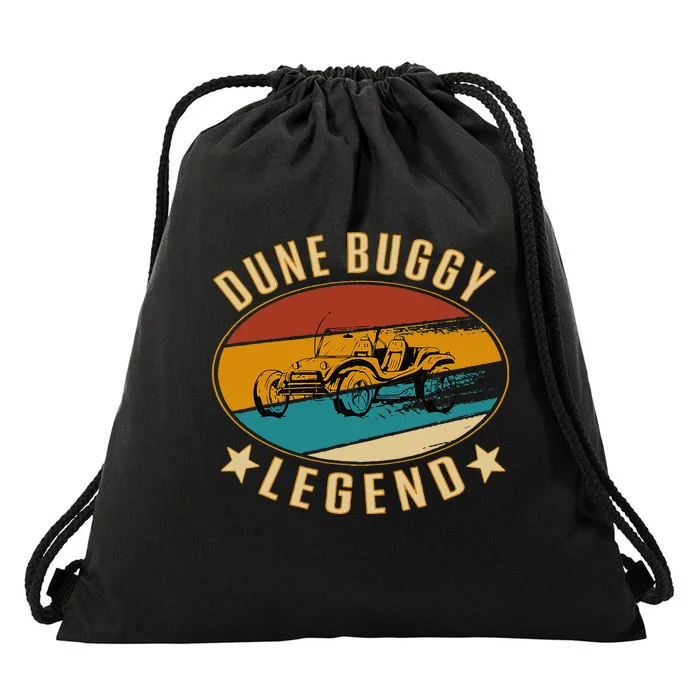 Retro Vintage Beach Car Dune Buggy Legend Drawstring Bag