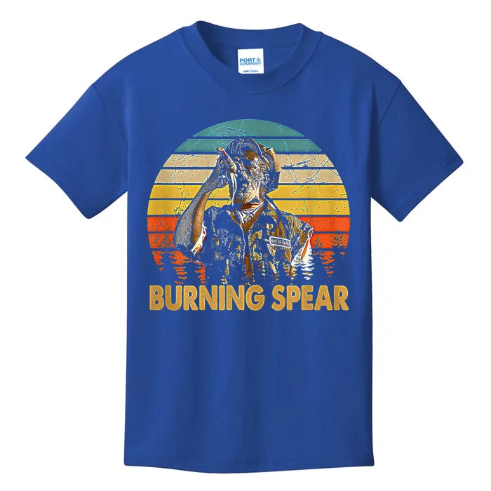 Retro Vintage Burning Art Spear Music Jamaican Singers Kids T-Shirt