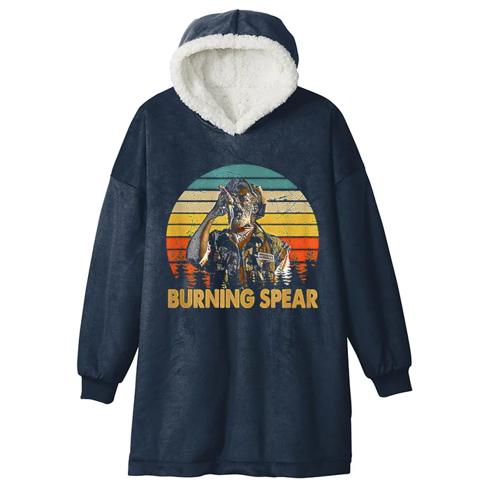 Retro Vintage Burning Art Spear Music Jamaican Singers Hooded Wearable Blanket