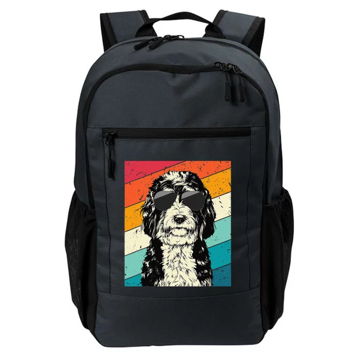 Retro Vintage Bernedoodle With Sunglasses Dog Lovers Daily Commute Backpack