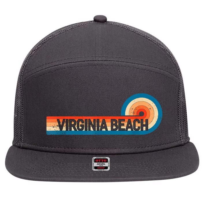 Retro VIRGINIA BEACH Vintage City VIRGINIA BEACH 7 Panel Mesh Trucker Snapback Hat