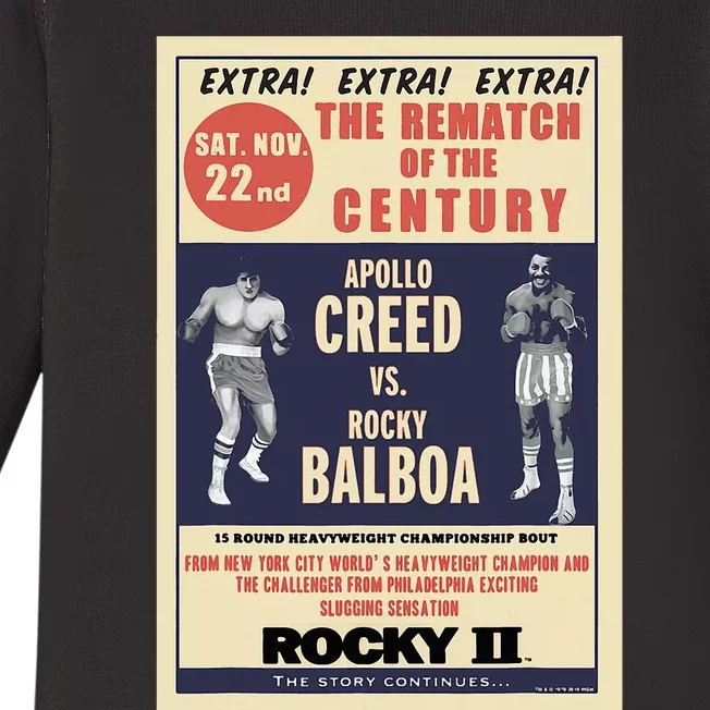 Rocky Vs Balboa Rematch Of The Century Poster Baby Long Sleeve Bodysuit