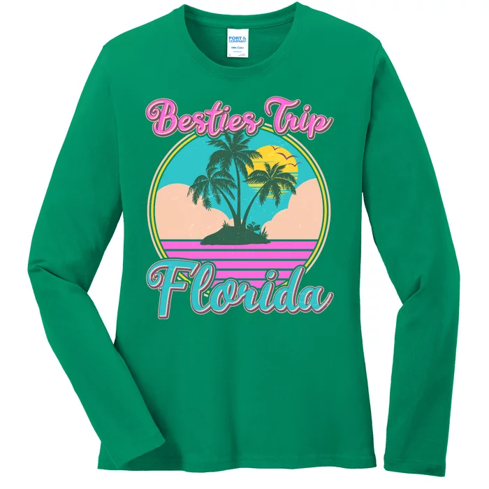 Retro VIntage Besties Trip Florida Ladies Long Sleeve Shirt