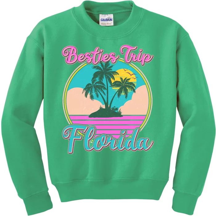 Retro VIntage Besties Trip Florida Kids Sweatshirt