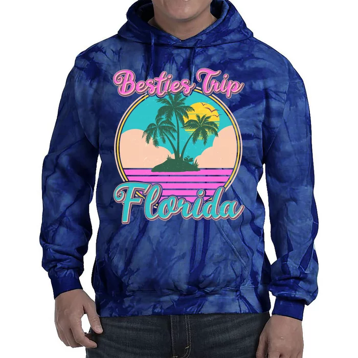 Retro VIntage Besties Trip Florida Tie Dye Hoodie