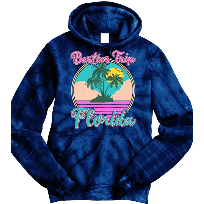 Retro VIntage Besties Trip Florida Tie Dye Hoodie