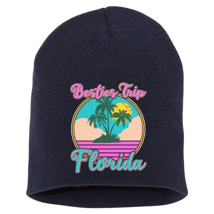 Retro VIntage Besties Trip Florida Short Acrylic Beanie