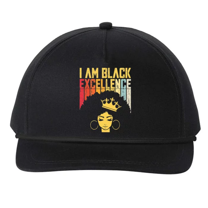 Retro Vintage Black Excellence African Pride History Month Snapback Five-Panel Rope Hat