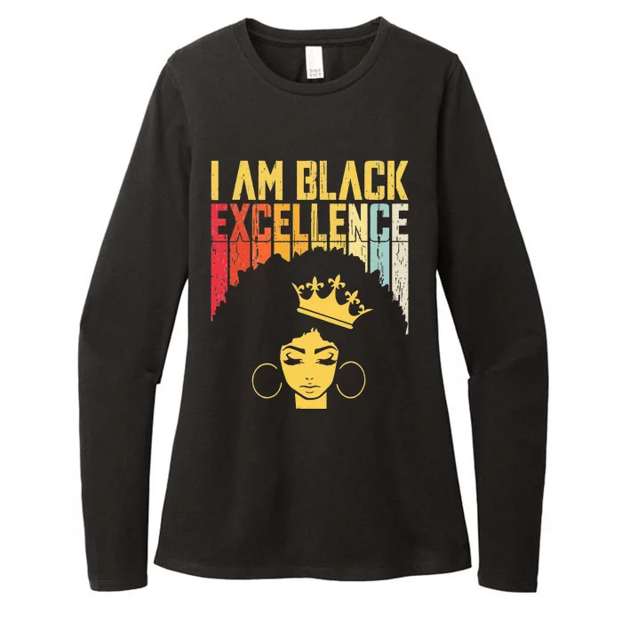 Retro Vintage Black Excellence African Pride History Month Womens CVC Long Sleeve Shirt