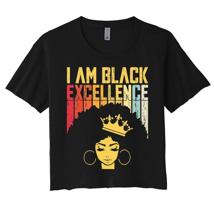 Retro Vintage Black Excellence African Pride History Month Women's Crop Top Tee