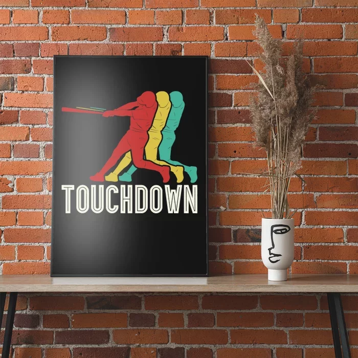 Retro Vintage Baseball Touchdown - Funny Baseball Poster