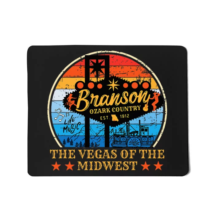 Retro Vintage Branson Missouri Vegas Of The Midwest Tourism Mousepad