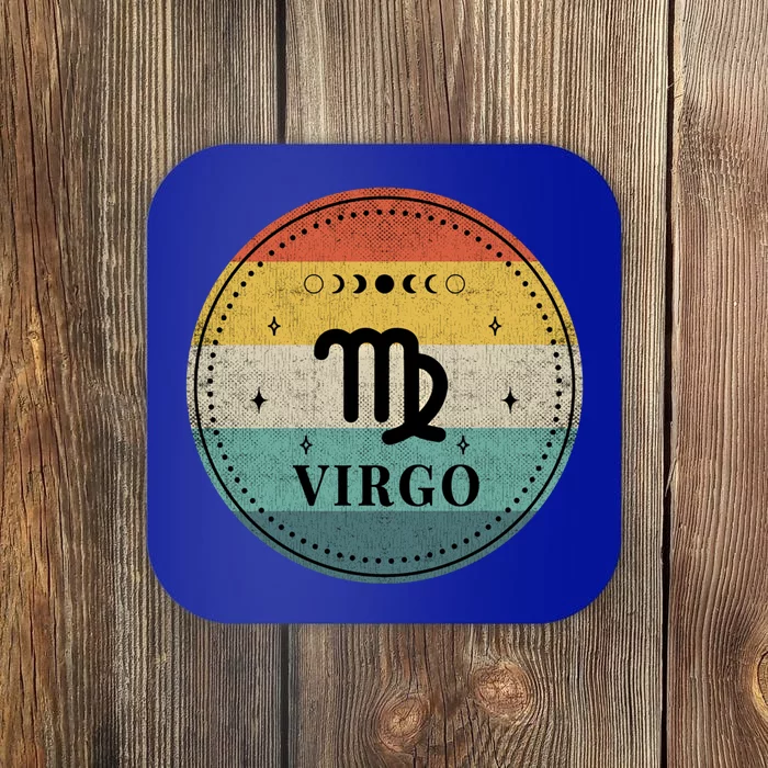 Retro Virgo Birthday Zodiac Sign Virgo Cute Gift Coaster