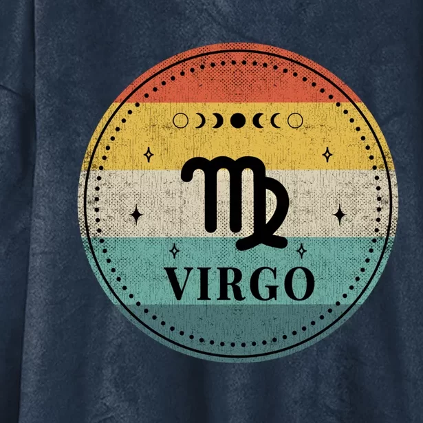 Retro Virgo Birthday Zodiac Sign Virgo Cute Gift Hooded Wearable Blanket