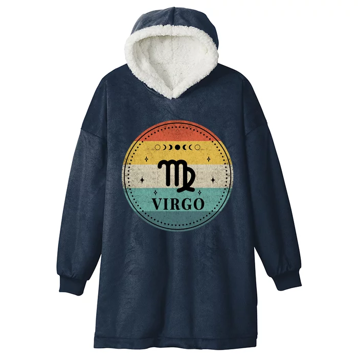 Retro Virgo Birthday Zodiac Sign Virgo Cute Gift Hooded Wearable Blanket