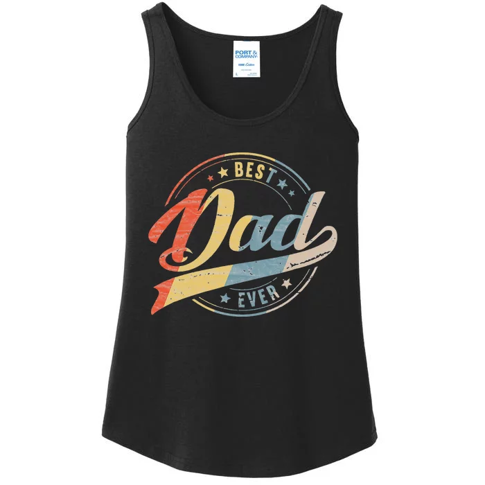 Retro Vintage Best Dad Ever Father Daddy Father's Day Gift Ladies Essential Tank