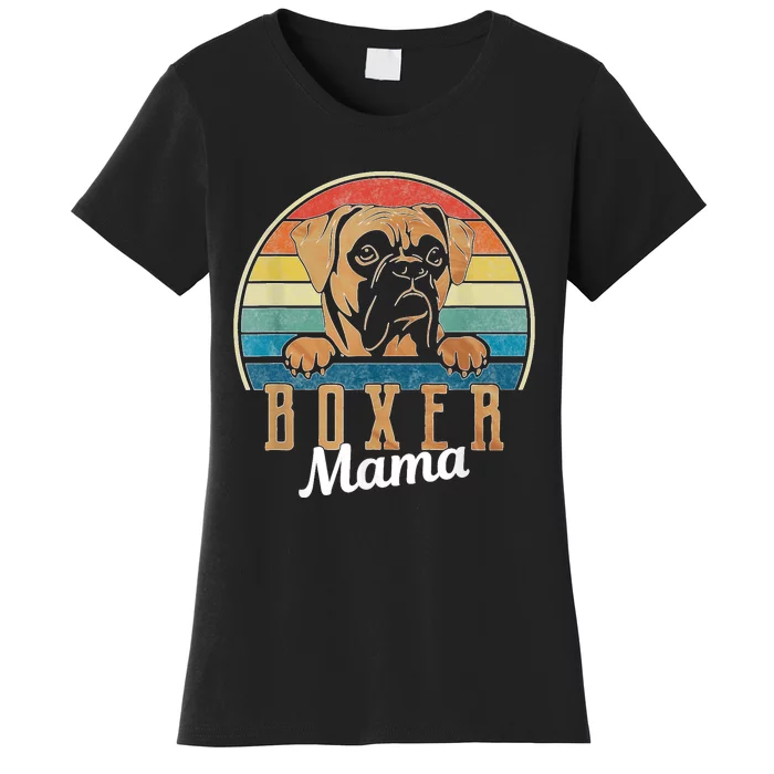 Retro Vintage Boxer Mama Boxer Dog Mom Women's T-Shirt