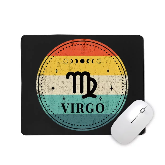 Retro Virgo Birthday Zodiac Sign Virgo Mousepad