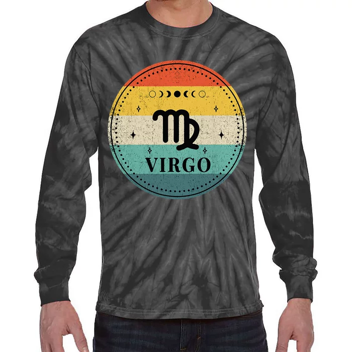 Retro Virgo Birthday Zodiac Sign Virgo Tie-Dye Long Sleeve Shirt