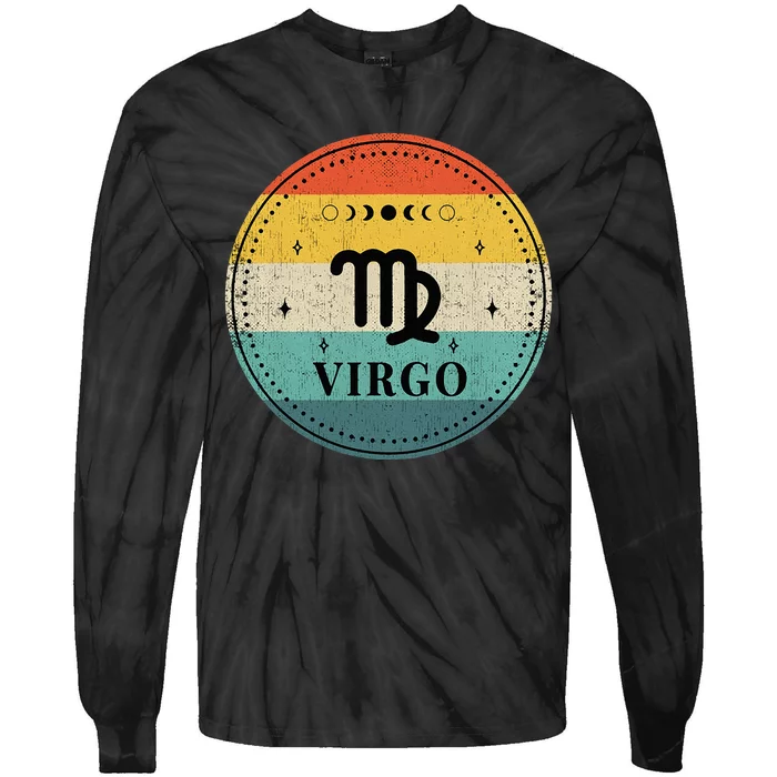 Retro Virgo Birthday Zodiac Sign Virgo Tie-Dye Long Sleeve Shirt