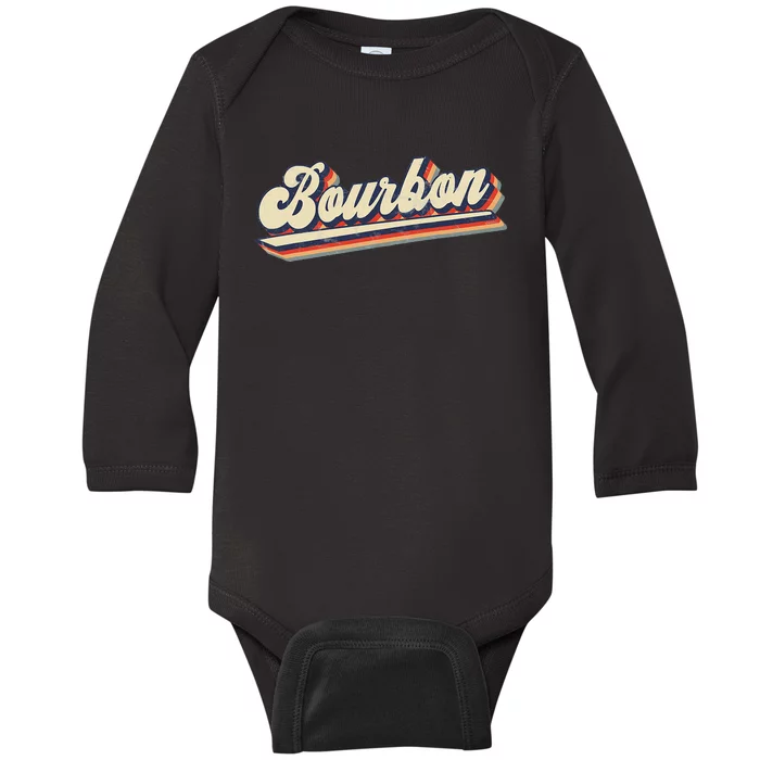 Retro Vintage Bourbon Whisky & Whiskey Baby Long Sleeve Bodysuit