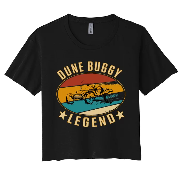 Retro Vintage Beach Car Dune Buggy Legend Women's Crop Top Tee