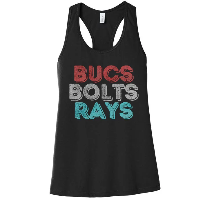 Retro Vintage Bucs Bolts Rays Women's Racerback Tank