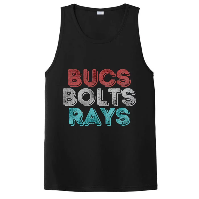 Retro Vintage Bucs Bolts Rays Performance Tank