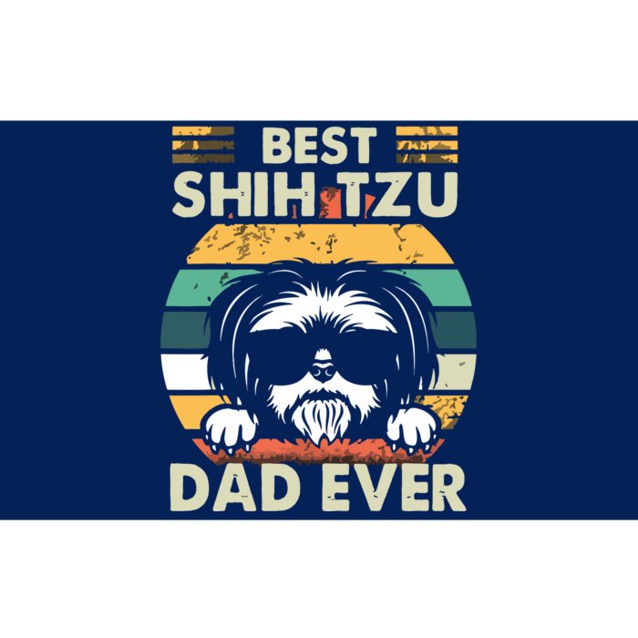 Retro Vintage Best Shih Tzu Dad Ever Funny Fathers Day Bumper Sticker