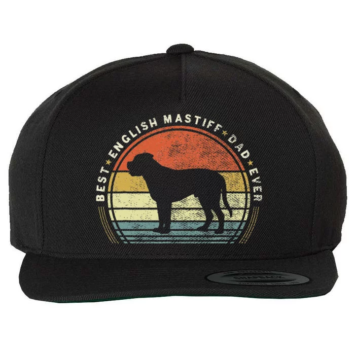 Retro Vintage Best English Mastiff Dad Ever Father Day Wool Snapback Cap