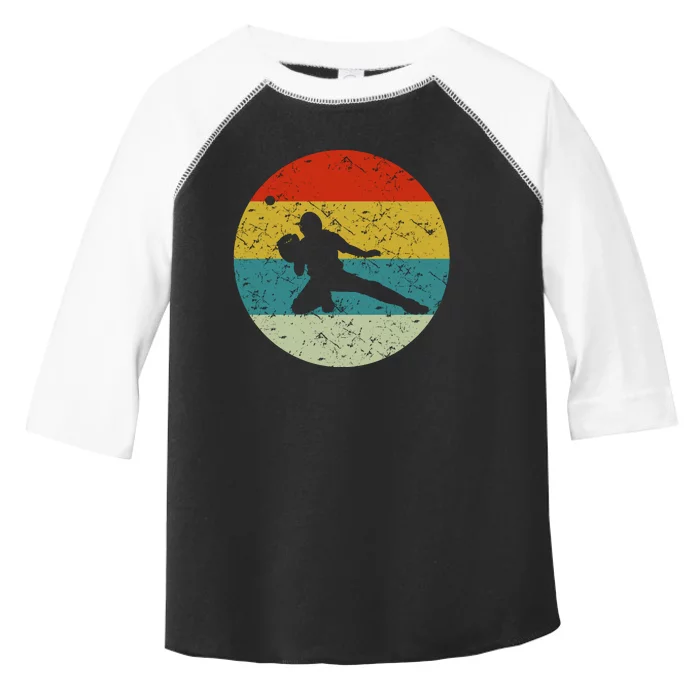 Retro Vintage Baseball Catcher Toddler Fine Jersey T-Shirt