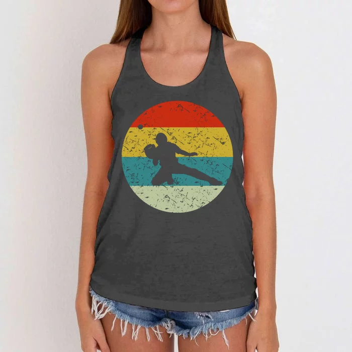 Retro Vintage Baseball Catcher Women's Knotted Racerback Tank