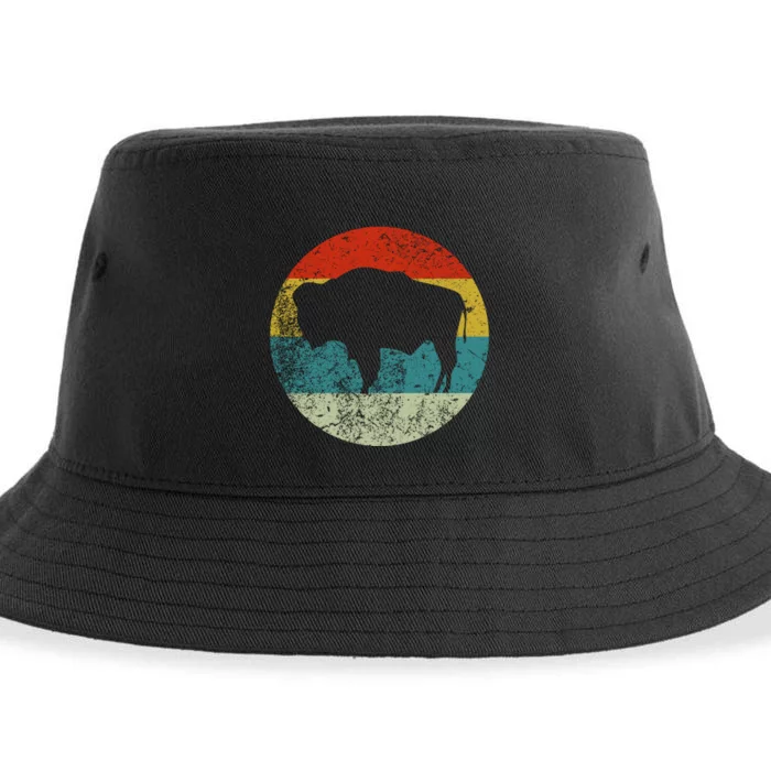 Retro Vintage Bison Sustainable Bucket Hat