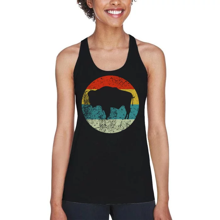 Retro Vintage Bison Women's Racerback Tank