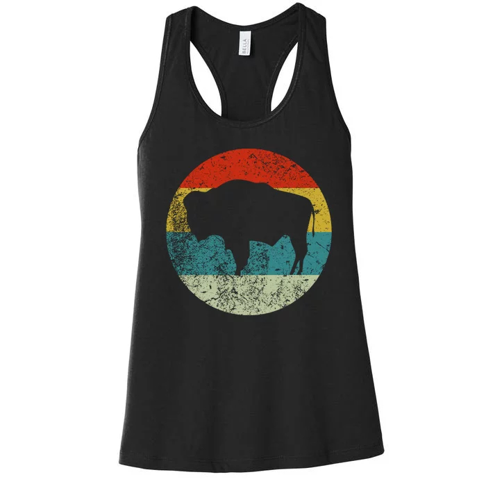 Retro Vintage Bison Women's Racerback Tank